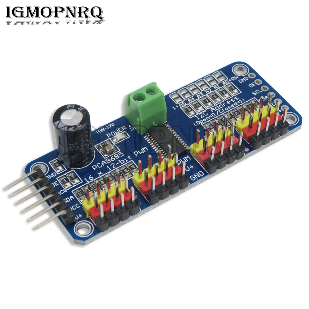 1 Pz Pca9685 Modulo Pwm/ Servo Driver-I2C Interfaccia Raspberry Pi Shield Module Servo Shield 16 Canali 12 Bit