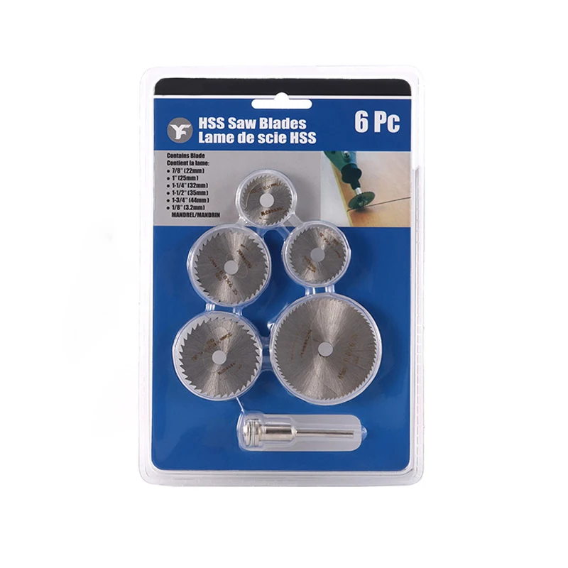 Circular Saw Blade 6Pcs/set 1/8" HSS High Speed Steel Circular Saw Blades For Dremel Rotary Tool W/ Shank Hss Cutting Disc Wood Plastic Aluminum circular saw blade