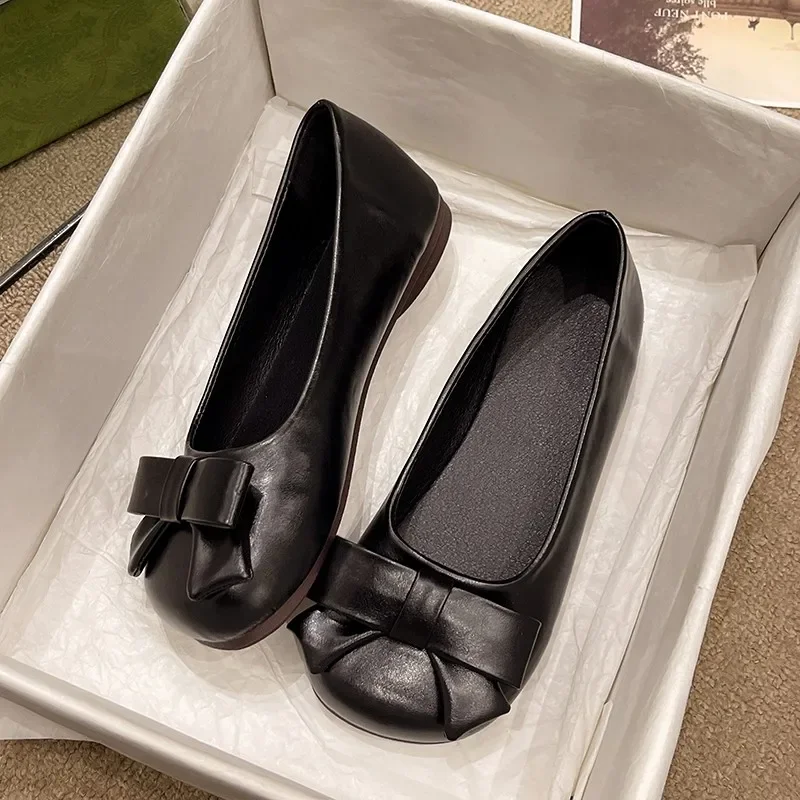 

Женские кожаные туфли в стиле ретро, маленькие туфли на мягкой подошве, вечерние дышащие туфли на плоской подошве, весна 2024