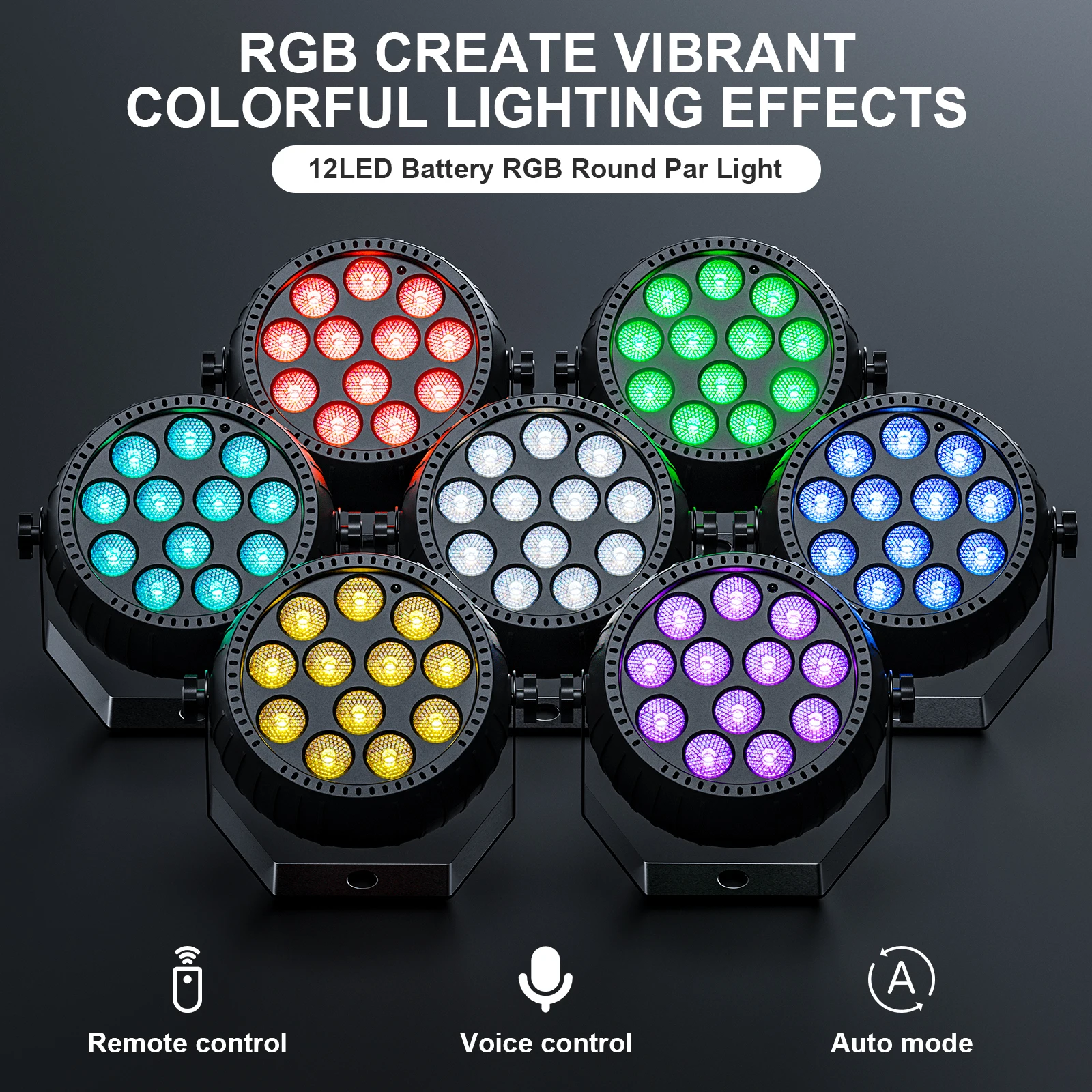 Somspot Mini RGB LED Par Lights Stage Lighting 2
