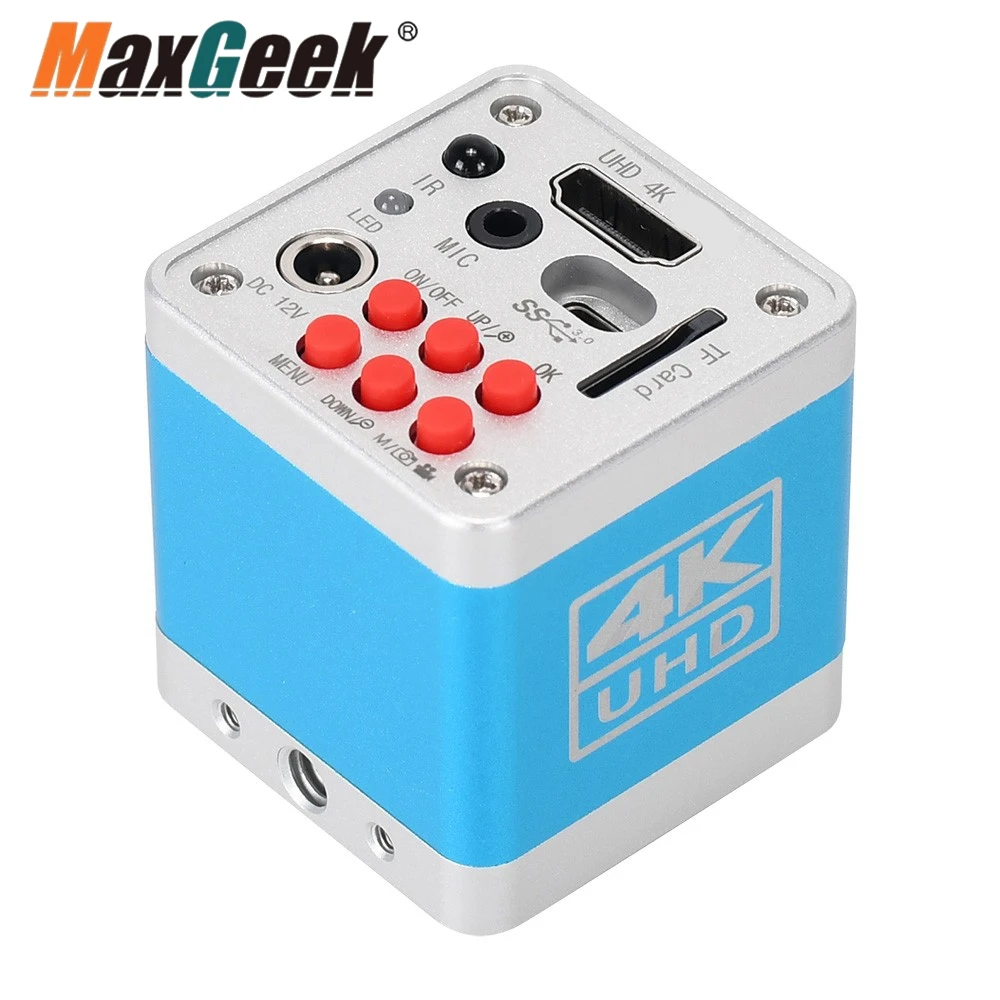 Maxgeek HAYEAR HY-6110 4K UHD 디지털 현미경 카메라, HDMI 호환 카메라, USB 산업용 전자 카메라, 32G TF 카드 포함
