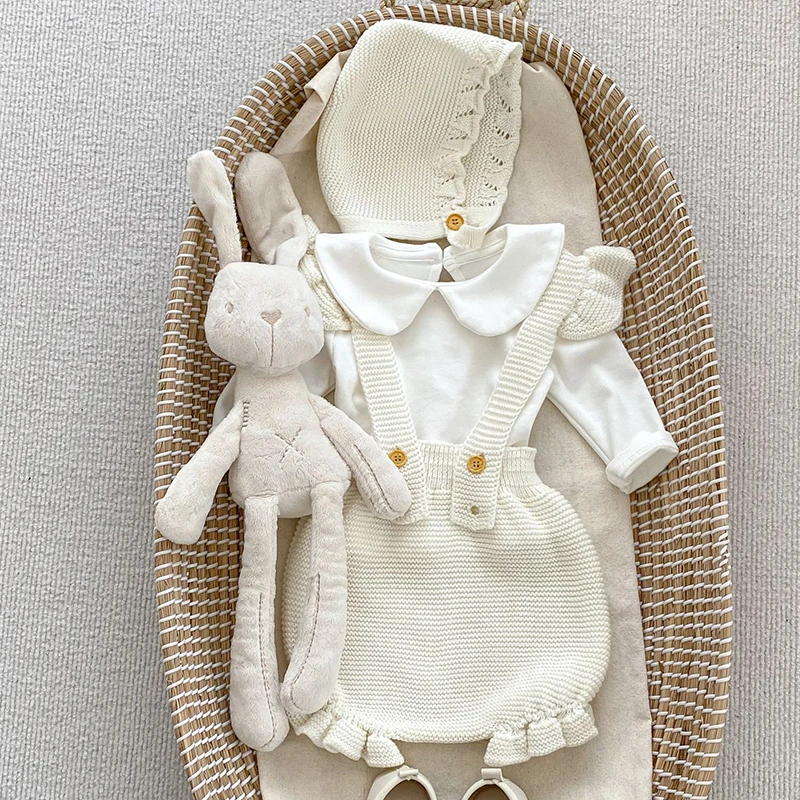 Autumn Spring Baby Girl Clothing Newborn Baby Girls Bodysuits+Hat