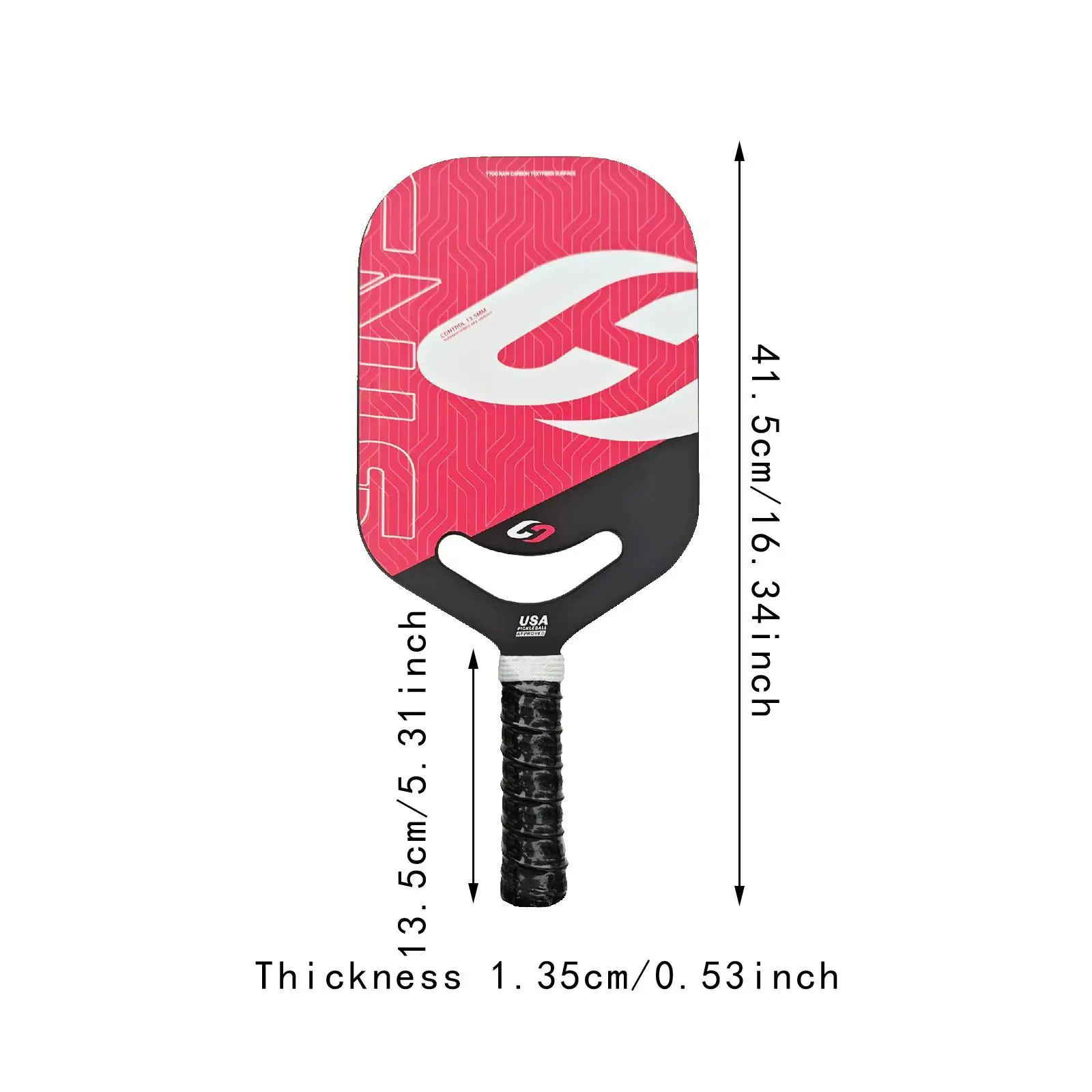 Pickleball Paddle with Carbon Fiber Surface Honeycomb Core for 