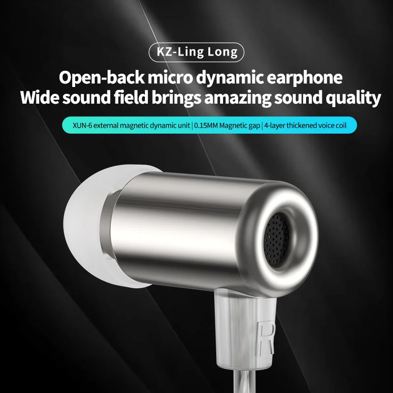 Kz Linglong Best Wired Hifi In Ear Auricolari Iems Driver Dinamico Bass Noise Cancelling Monitor In Metallo Auricolari Cuffie Con Microfono
