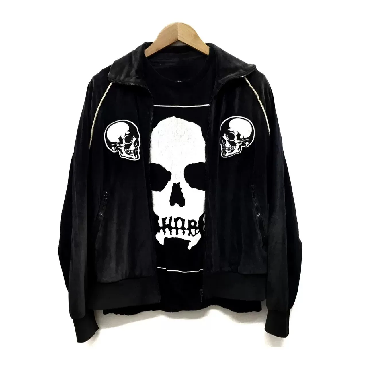 ジャケット・アウター HAIGHT New School Skull Velour Jacket HAIGHT New School Skull Velour Jacket