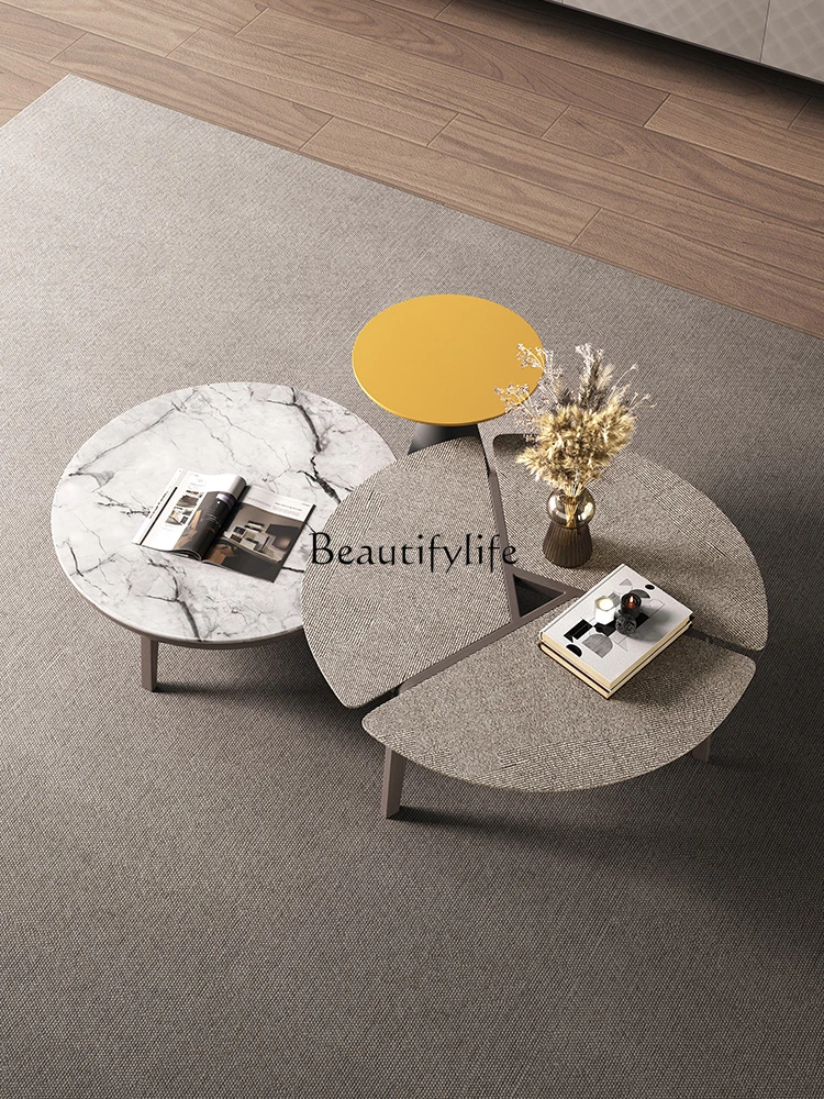 

Nordic Solid Wood round Coffee Table Combination Modern Minimalist Designer Creative Small round Coffee Table Side Table