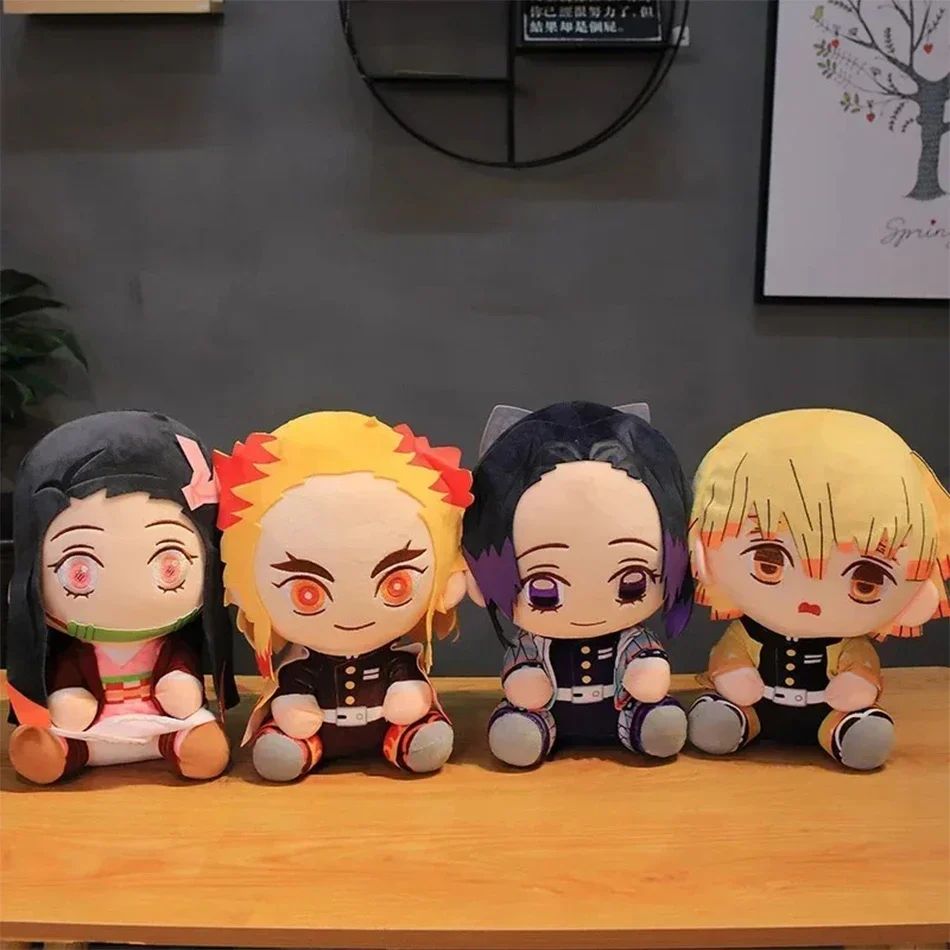 Hot Japan Demon Slayer Plush Dolls 20cm Lovely Anime Kimetsu No Yaiba Kamado Tanjirou Nezuko Zenitsu Kyoujurou Toys Kids Gifts