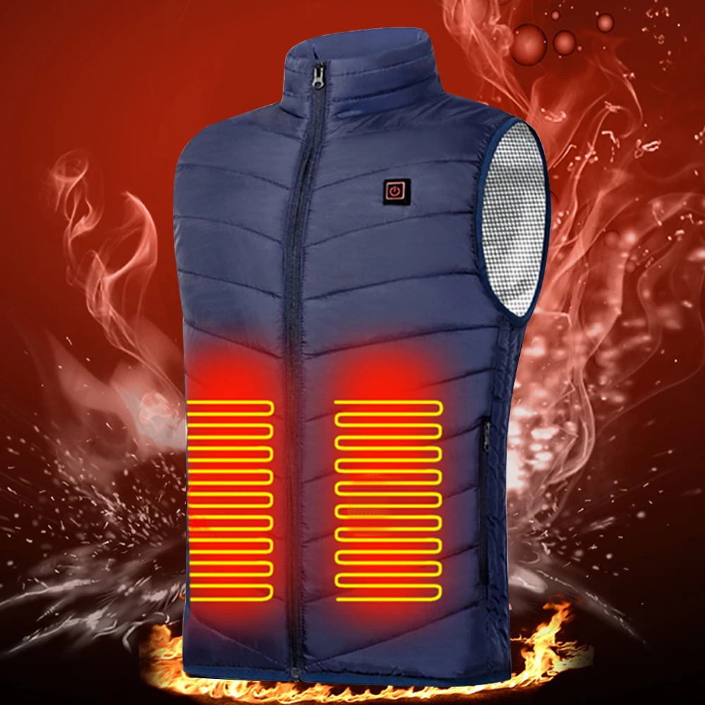 Heated Jacket Electric Heated Vest Windproof Washable USB Charging Camping Outdoor Sportswear