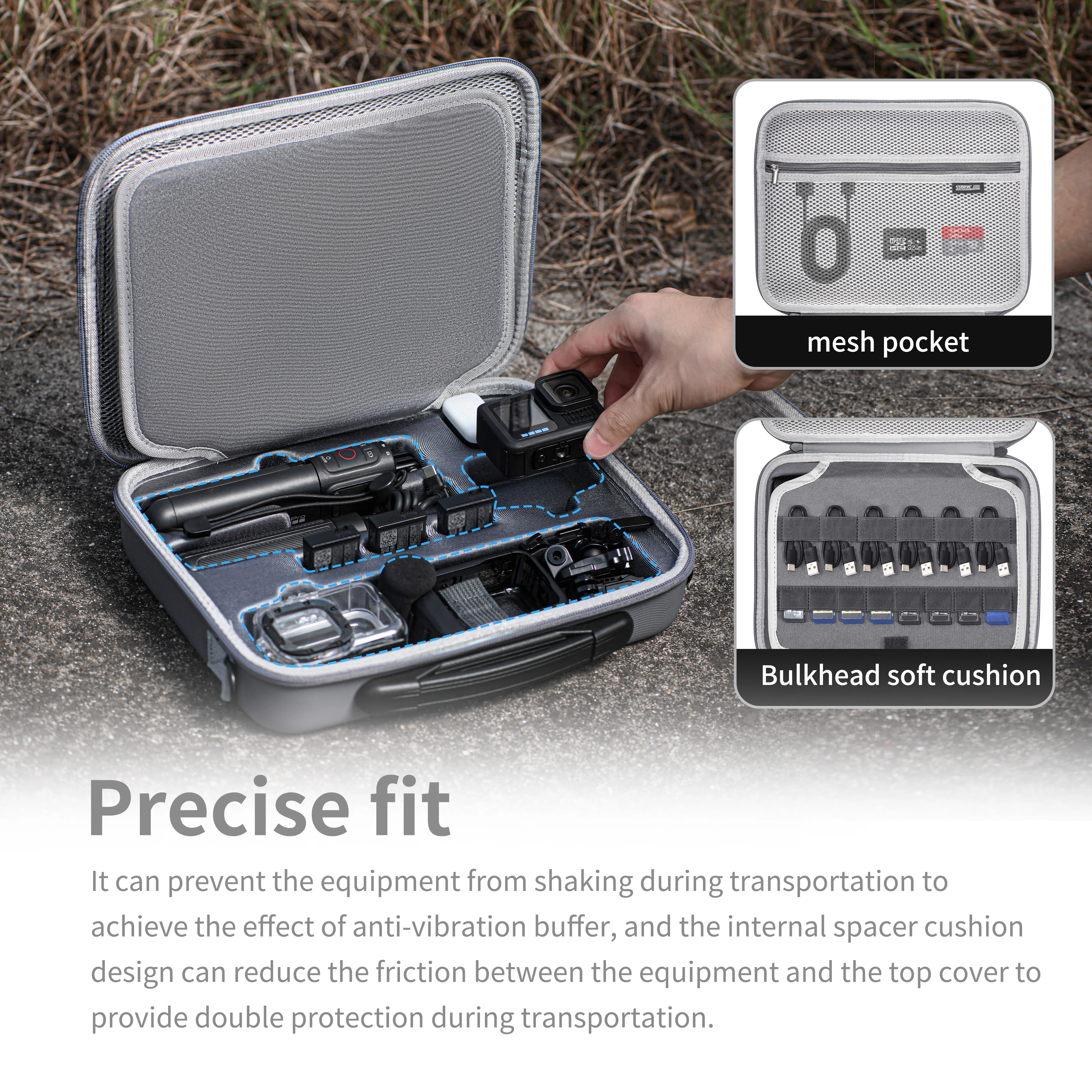 Estuche Protector STARDRONE Para GoPro Hero 13/12/11/10/9/8 - Impermeable IP67, Antigolpes, Con Espuma Personalizada