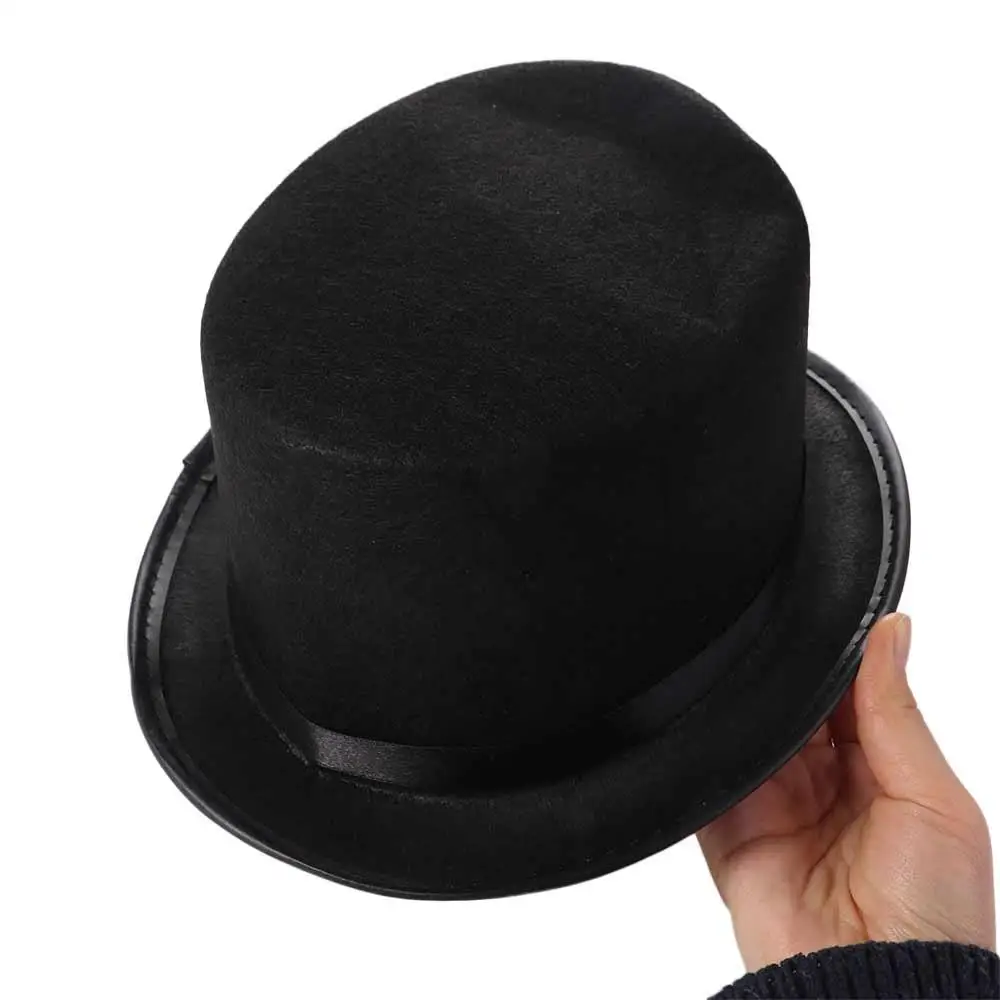 Party Supplies Black Cosplay Halloween Props Fancy Dress Costume Bowler Top Hat Magician Top Hat Retro Top Cap Performed Hat