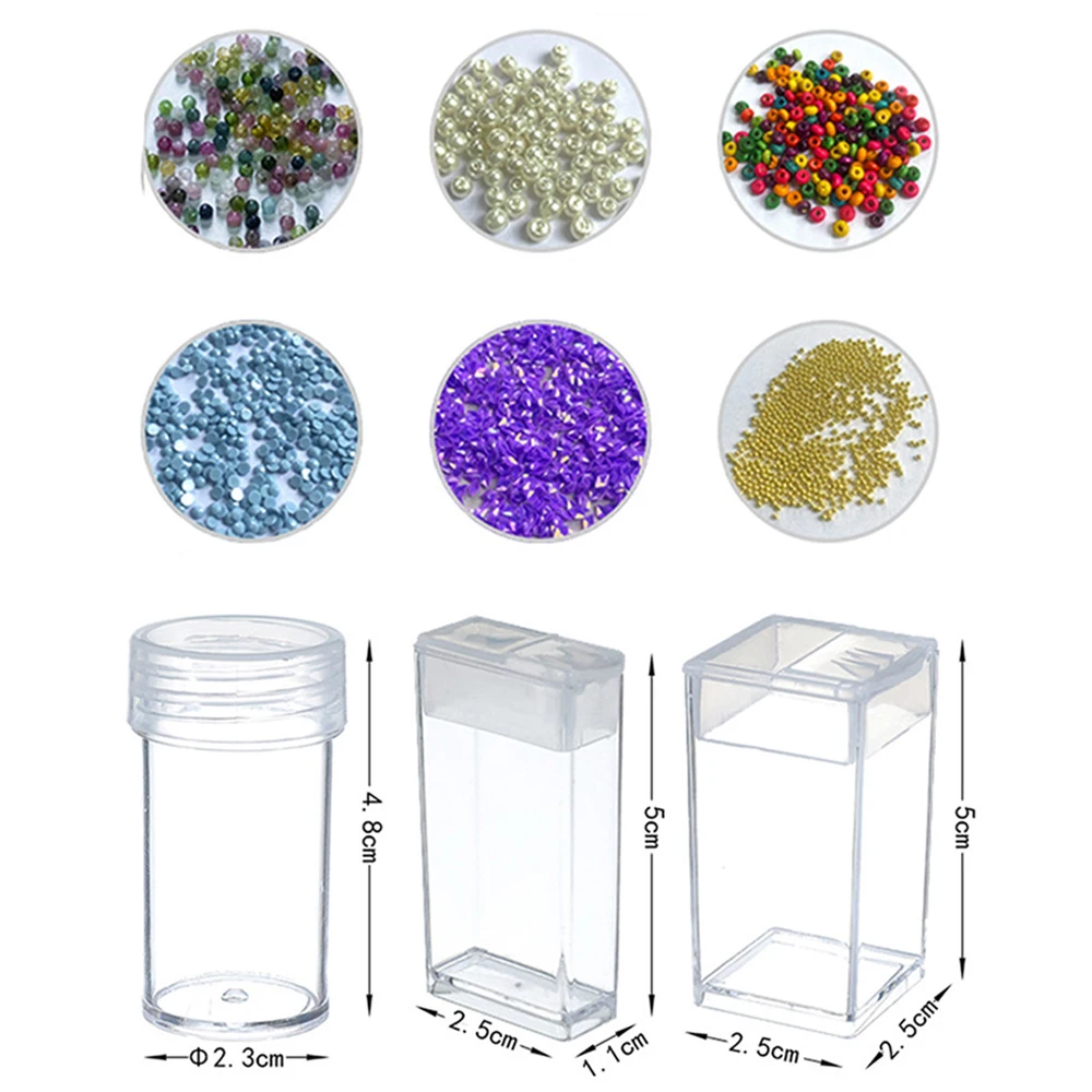 30/50/90/120/150PCS Diamond Painting Round/Square Storage Box Crystal Bead Storage Container Bottles Diamond Painting Accessorie