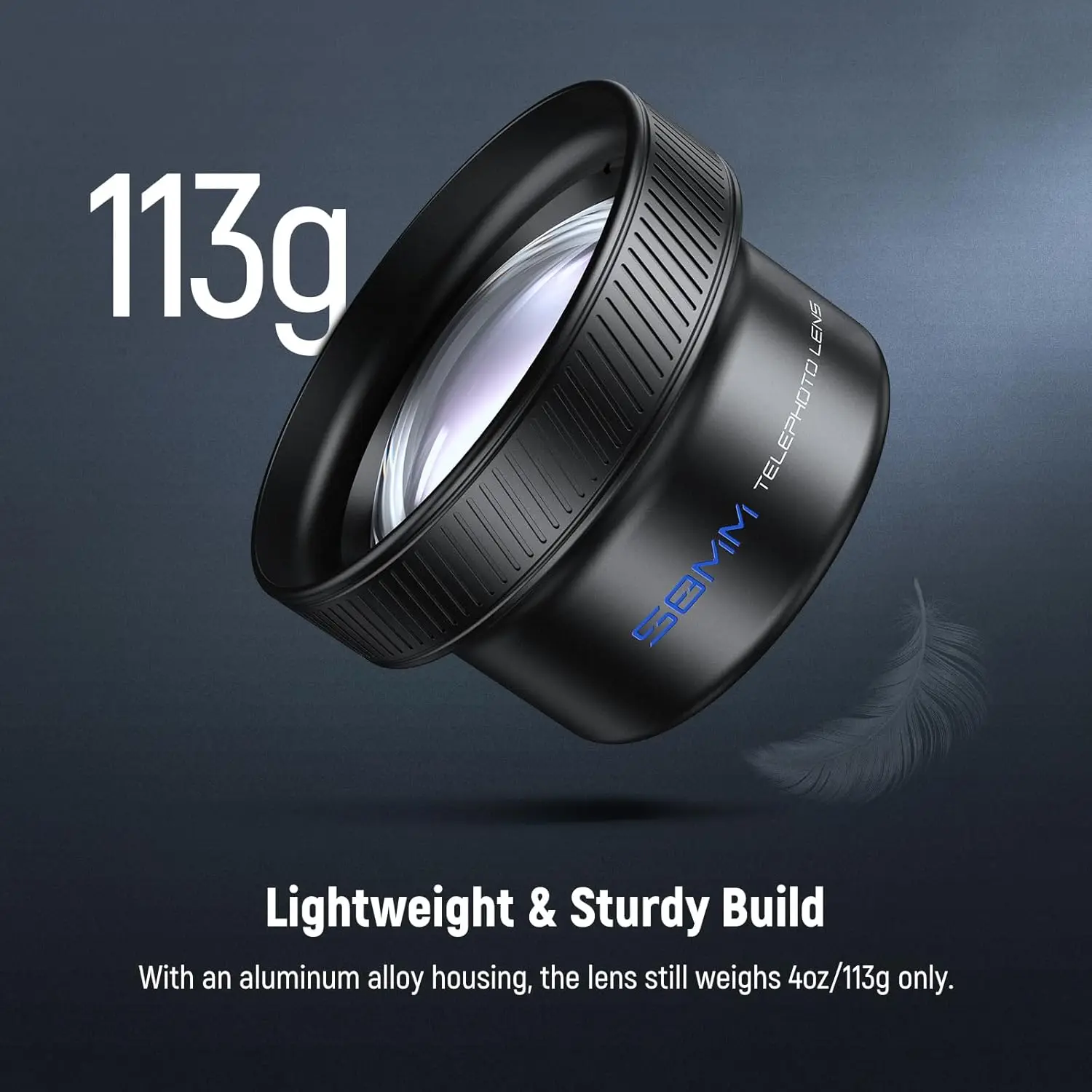 NEEWER 58mm/18mm 망원 렌즈(17mm 나사산 폰 카메라 렌즈 클립 포함), 아이폰 안드로이드 삼성용 2배 확대