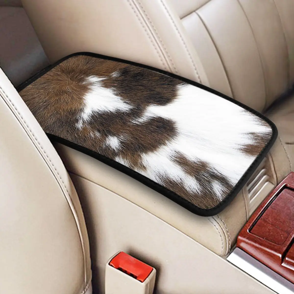 CenterConsoleCoverPadSimulatedCowhideTextureCarArmrestCover