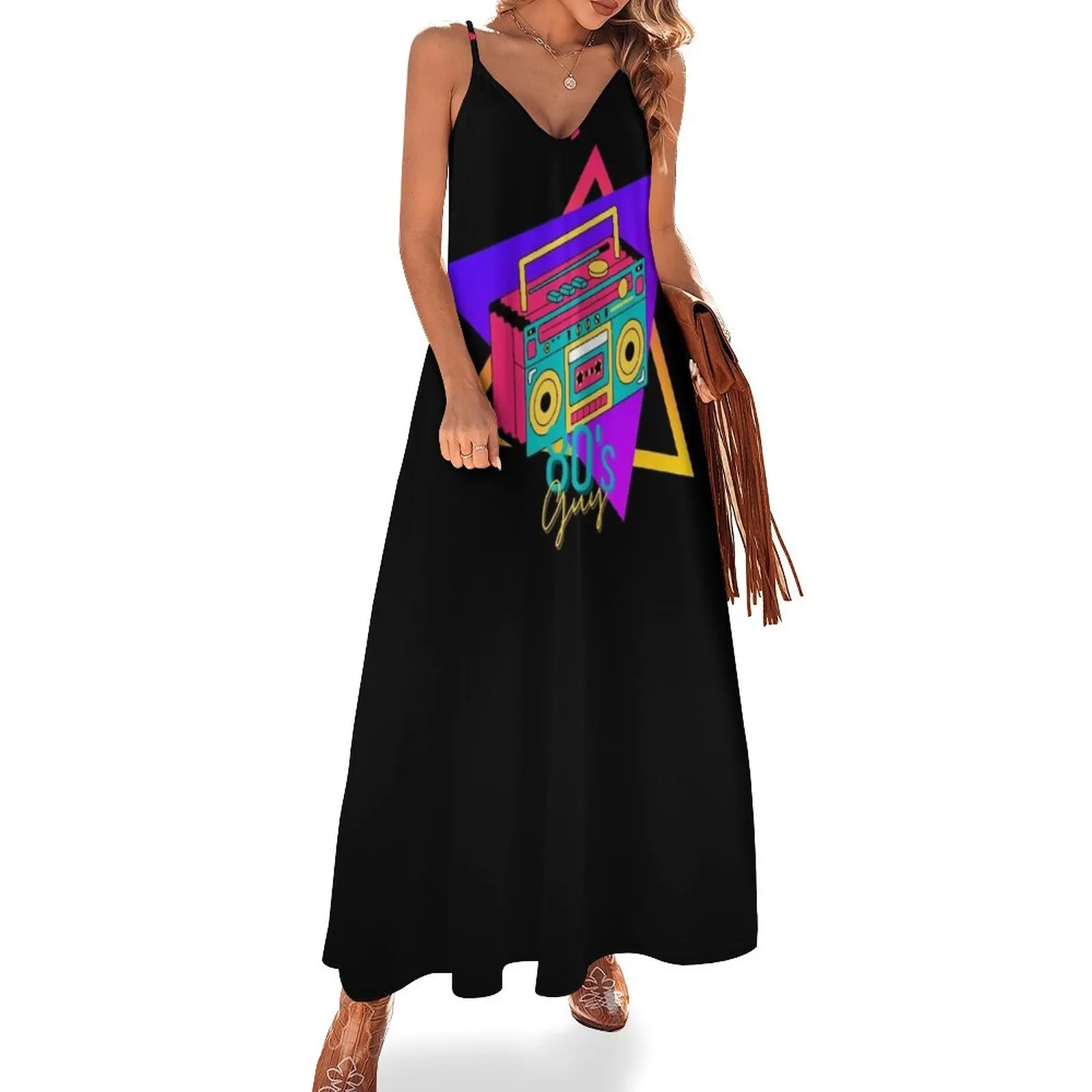 

Cool 80s retro radio with font Sleeveless Dress dress dresses