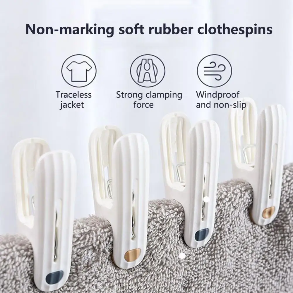 24 Pack Plastic Cloth Clips Windproof Clothes Pin with Spring Household  Clothespins Drying Rack Holder Drying