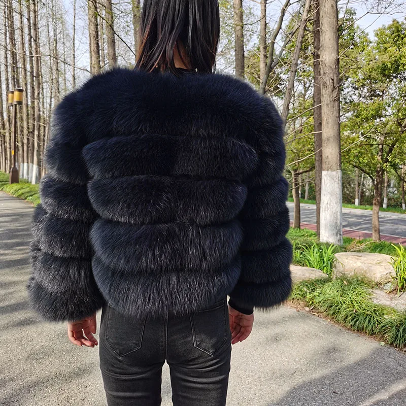 MAOMAOKONG 2023 Furry Natural Fox Raccoon Real Fur Coat Women Jacket Luxury Winter Parka Vest Female Leather Clothes Brown Beige