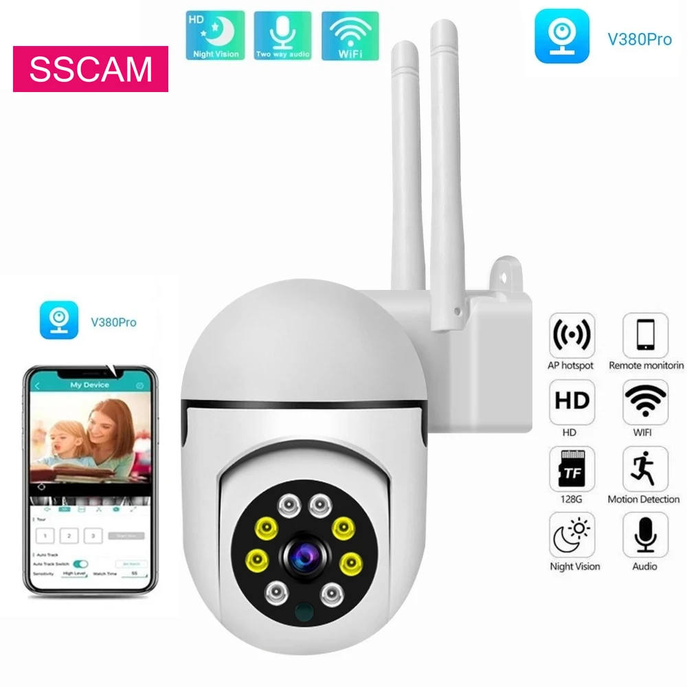 Mini Wireless Speed Wifi Camera 3Mp V380 Pro Cctv Home Surveillance Mini Dome Smart Home Wireless Speed Camera Audio A Due Vie