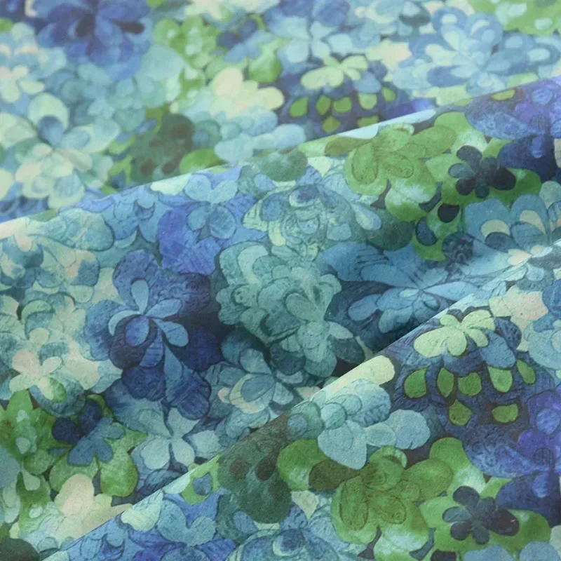 cotton 80s like free fabric digital print emerald turquoise women's sewn cloth skirt by children's designer Tissu 0.5cm