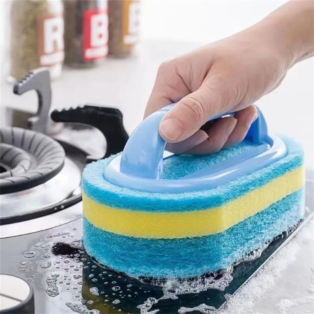Cleaning Brush Household Cleaning Brush With Handle Sponge Kitchen Bathroom Toilet Wall Window Ceramic Tile