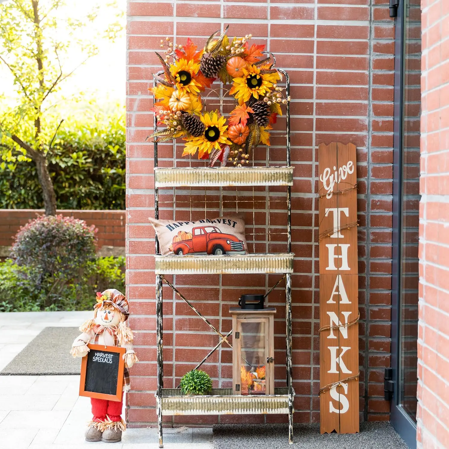 Garden Planter 3 Tiers Metal Display Plant Stand Storage Shelf Indoor Outdoor Floor Standing Storage O
