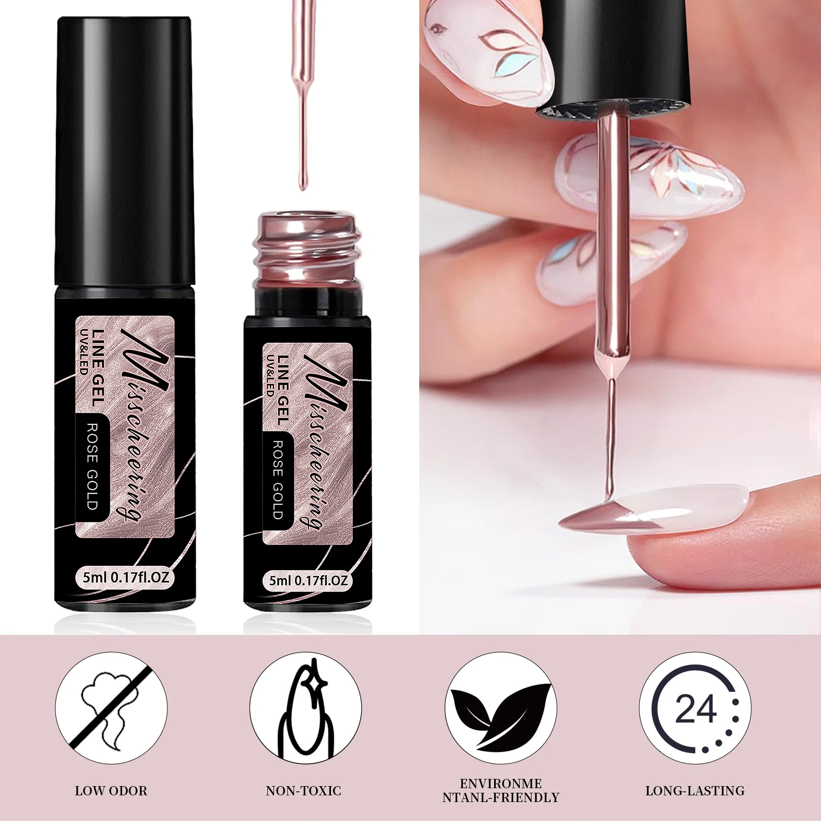 Gold Silver Metallic Chrome Mirror Effect Nail Gel Polish
