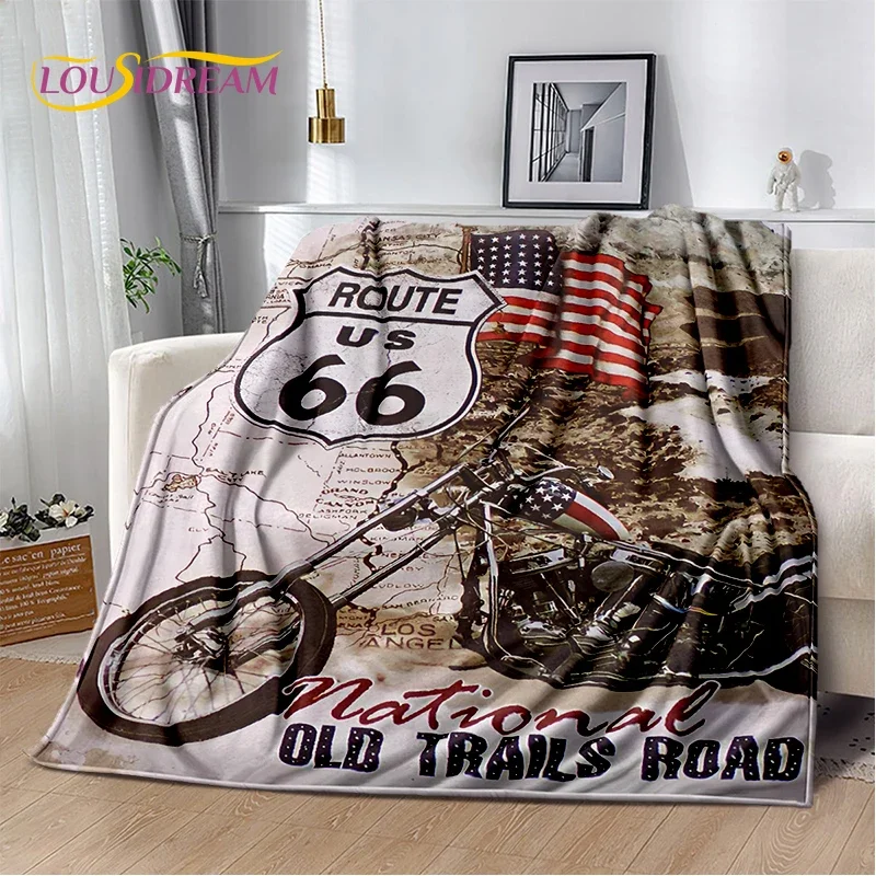 Route 66 Retro America Historic Mother Road,mãe Estrada Blanket,Soft Throw Blanket for Home Bedroom Bed Sofa Picnic Child GiftA 3