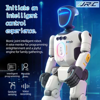 Nuovo Robot Bionico Intelligente JJRC con Rilevamento Gesti, Controllo Vocale, Registrazione Vocale Programmabile, Articolazioni Mobili e Apprendimento Programmabile