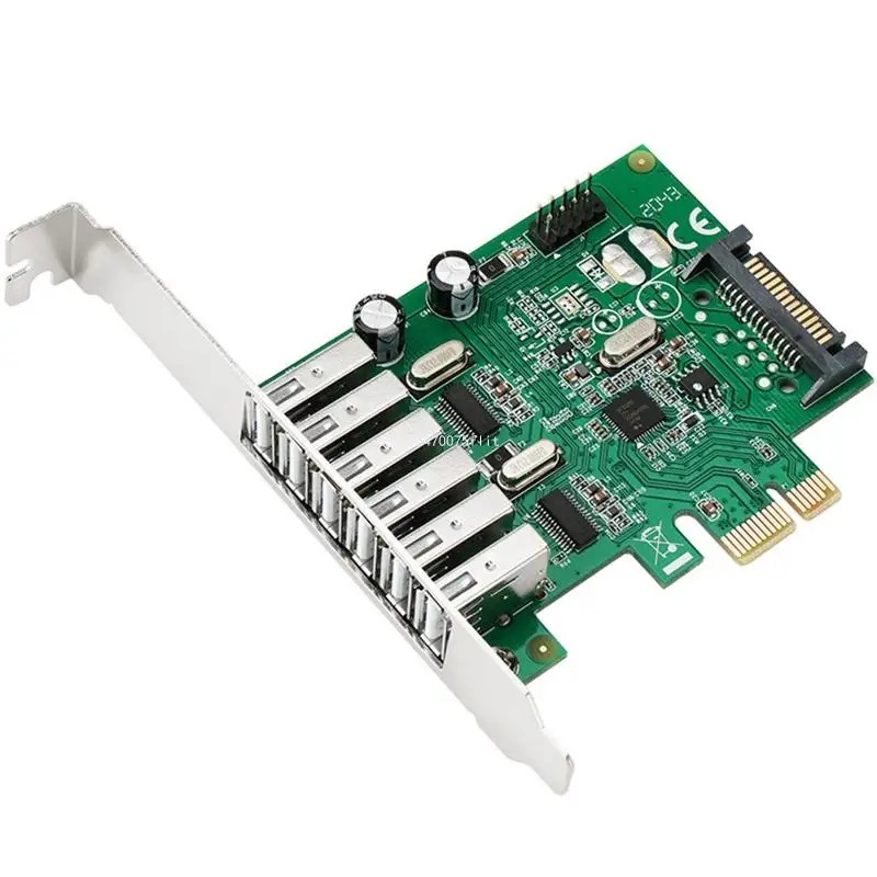 

USB 2.0 Дополнительная карта PCI-Express до 6 USB2.0 6-портовый PCI для экспресс-расширения автомобиля Прямая поставка