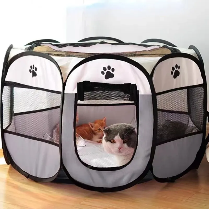 

Portable Foldable Pet Tent Kennel Octagonal Fence Puppy Shelter To Use Outdoor Easy Operation Large Dog Cages Cat Fences