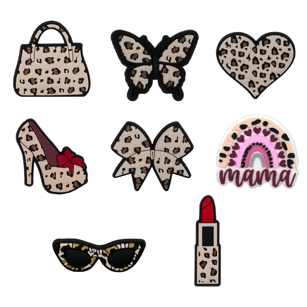 1/23PCS Leopard Print Shoe Charms Women Shoe Accessories