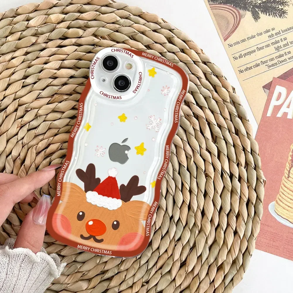 Merry Christmas Wave Transparent Silicone Phone Case - Soft and Stylish Protective Shell