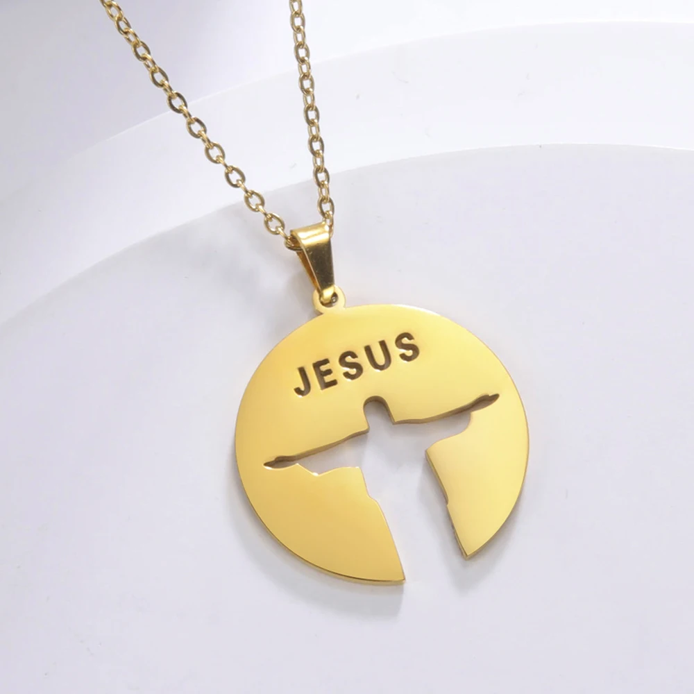 Dawapara Jesus Kruzifix Kreuz Halskette Religiöse Bibel Gebet Christus Der Erlöser Statue Anhänger Edelstahl Religiöses Geschenk – Detail 15
