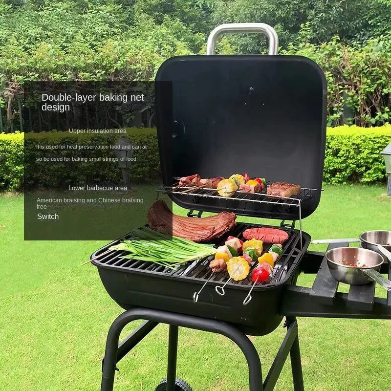 Camino Da Esterno Stile Barbecue Da Giardino Forno A Carbone Per Uso Domestico Griglia Per Barbecue Portatile Mini Barile Griglia A Carbone Con Ripian