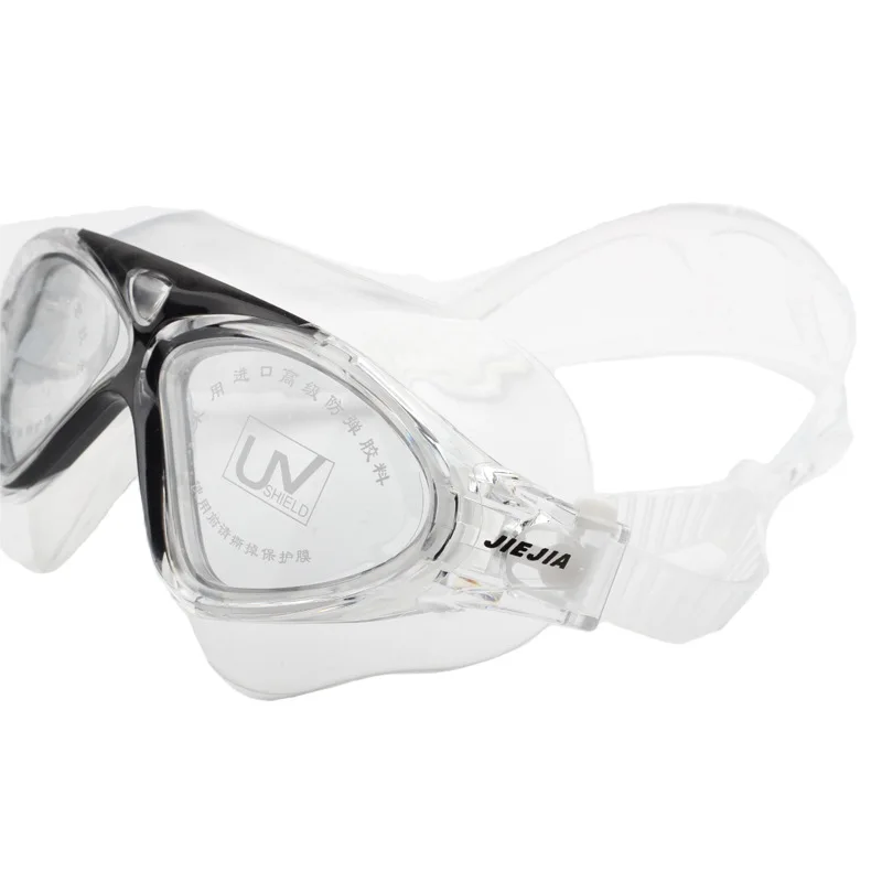 Adult Waterproof Swim Glasses Electroplate Big Swimming Goggles Men Women Adjustable Anti-fog UV Eyewear