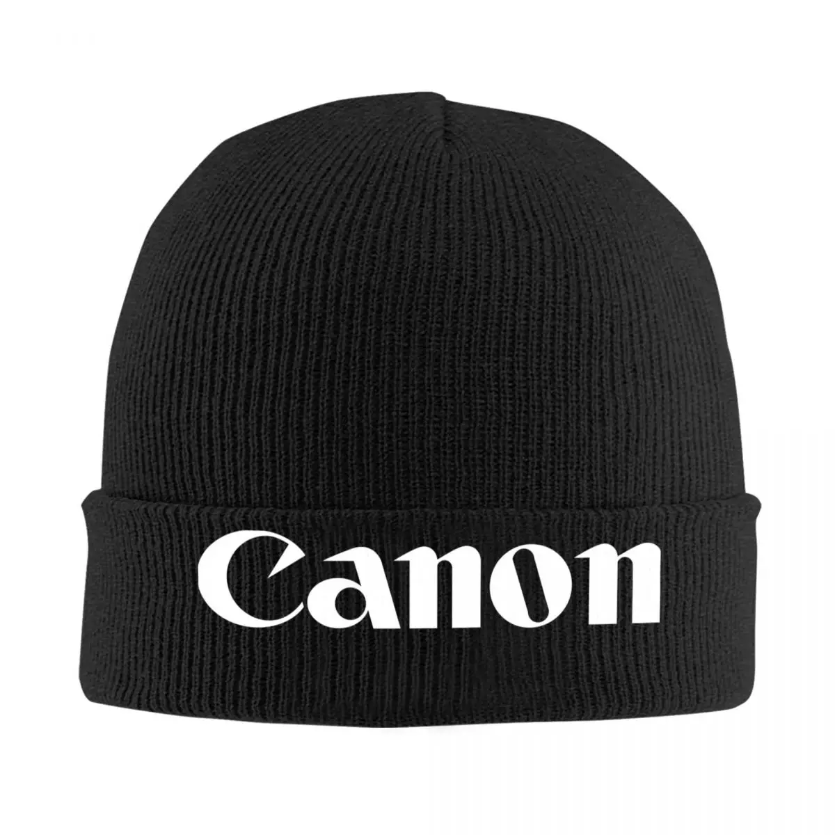 

Вязаная шапка Canon для женщин и мужчин, зимние популярные модные теплые шапочки, облегающие шапки