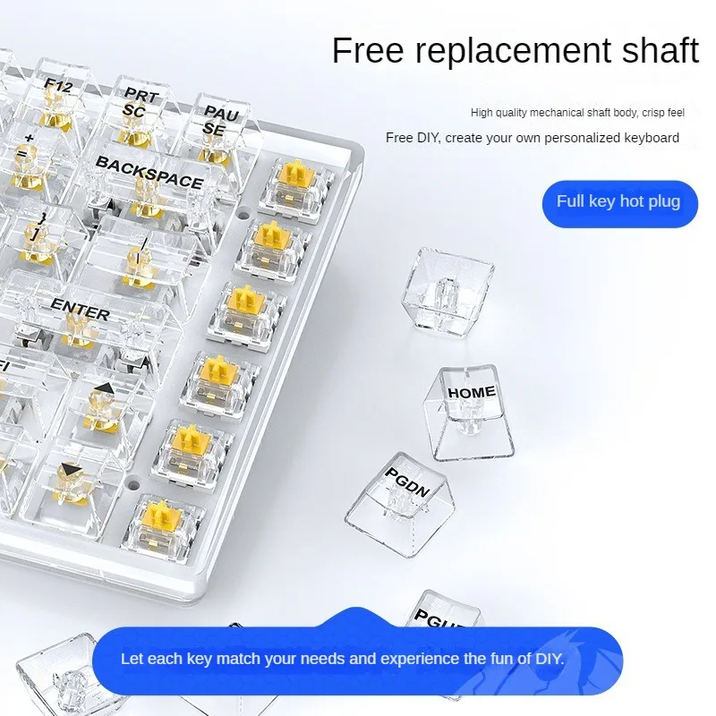 

Wired Transparent Mechanical Keyboard for E-sports with Accessories