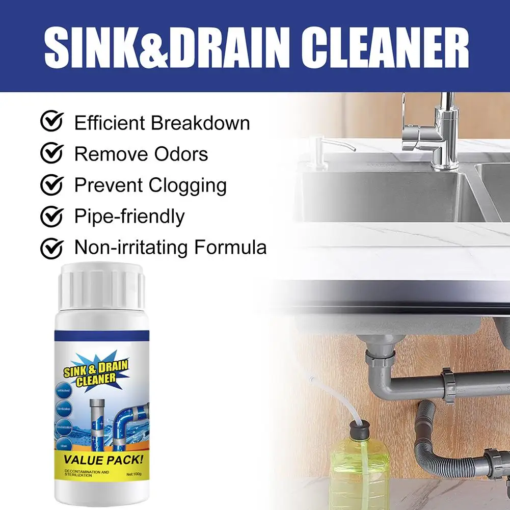 Acssart Sink and Drain Cleaner Wild Tornado Sink and Drain Cleaner Fast Foaming for Kitchen & Pipes