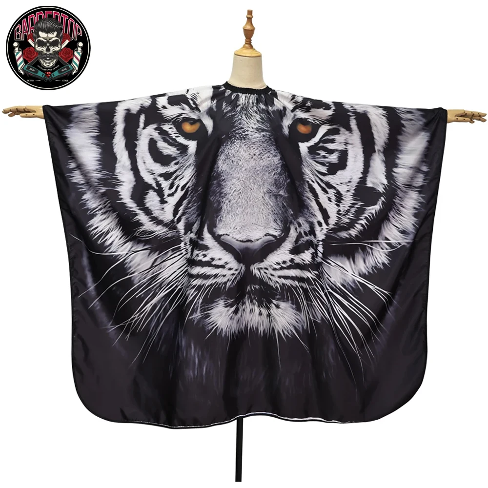 

Barber Haircut Tiger Lion Pattern Waterproof Apron Hair Cut Cape Hairdress Barbershop Salon Hairdressing Coat Tool Accessories