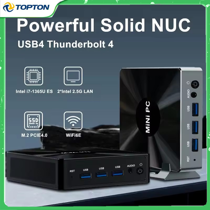 Topton Solid Nuc D17 Firewall Mini PC Intel i7 1360P/1365U ES Thunderbolt 4 2*DDR5 2*2.5G LAN Gaming Computer Windows 11 WiFi6E
