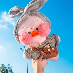 LaLafanfan pato de peluche de 30cm para niños, juguete de felpa suave Kawaii, almohada de Animal, regalo de cumpleaños, dibujos animados Kawaii