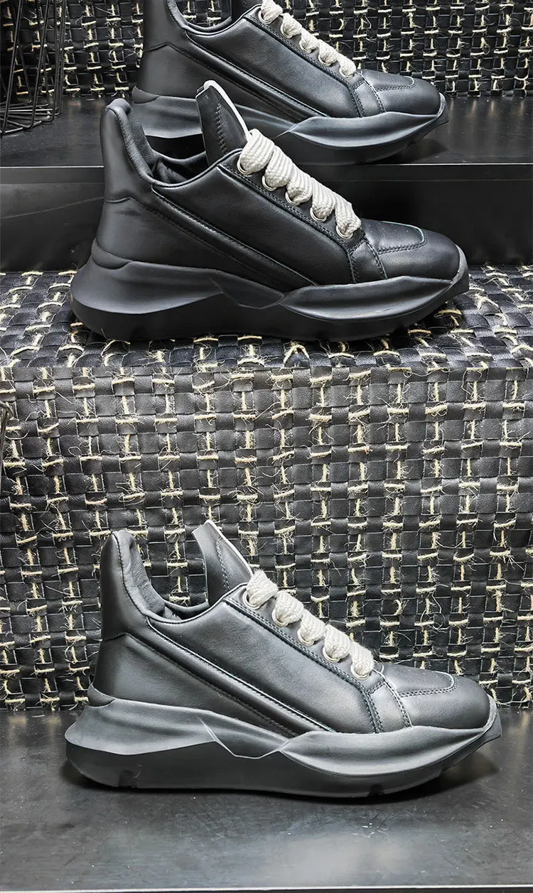 Owees Design. Brand Rick Genuine Leather Sneaker Men Thick