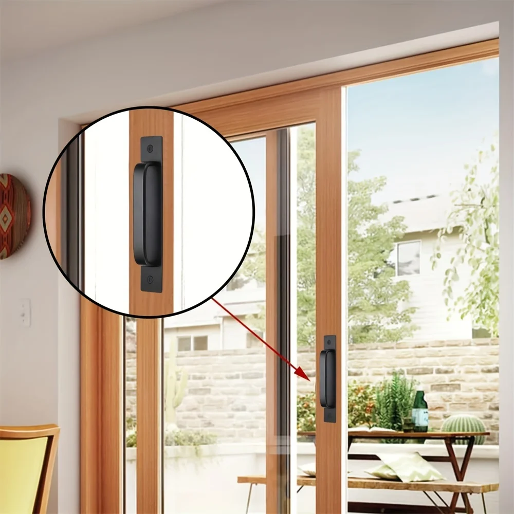 Barn Door Handles Cabinet Pulls Polished Metal Sliding Closet Drawer Slides Kitchen Cabinet Hardware 2 PCS For door handles cabinet handles