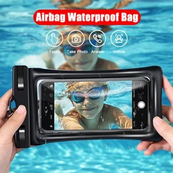 Floating Airbag Waterproof Phone Case For iPhone 14 13 12 11 Pro Max Swim Bag Samsung S23 S22 Ultra Xiaomi Redmi Huawei Cover