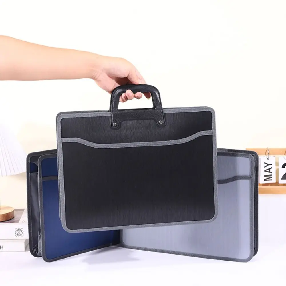 옥스포드 천 휴대용 파일 가방 대용량 방수 사무용 서류 가방 손잡이가 있는 다층 비즈니스 토트백