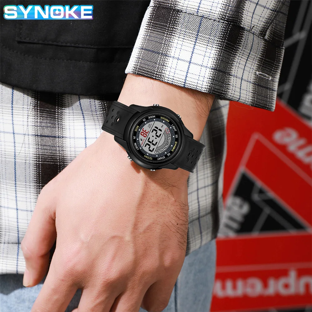 SYNOKE Electronic Watch For Mans Sport Watch Multifunction Sports Waterproof Luminous LED Digital Boy Student Fashion