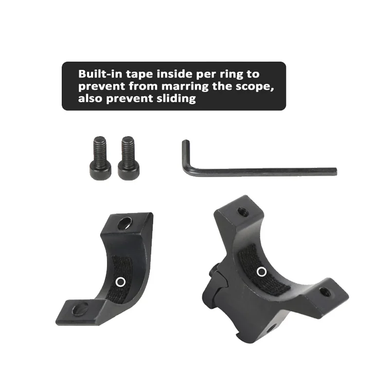 1 Pair 1 inch Ring Low Profile Scope Rings 3/8" Dovetail Mount for Hunting Optics mounting