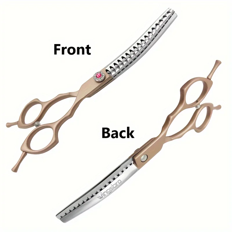 Dog Grooming Scissors 7Inch Curved V-shape Fishbone