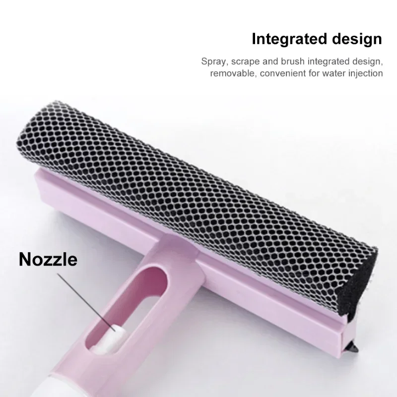 1pc Double-sided Window Cleaner Squeegee Wiper Home Cleaning Tools Water Spray Cleaner Wipe Glass Wiper Multi-functional Wiper