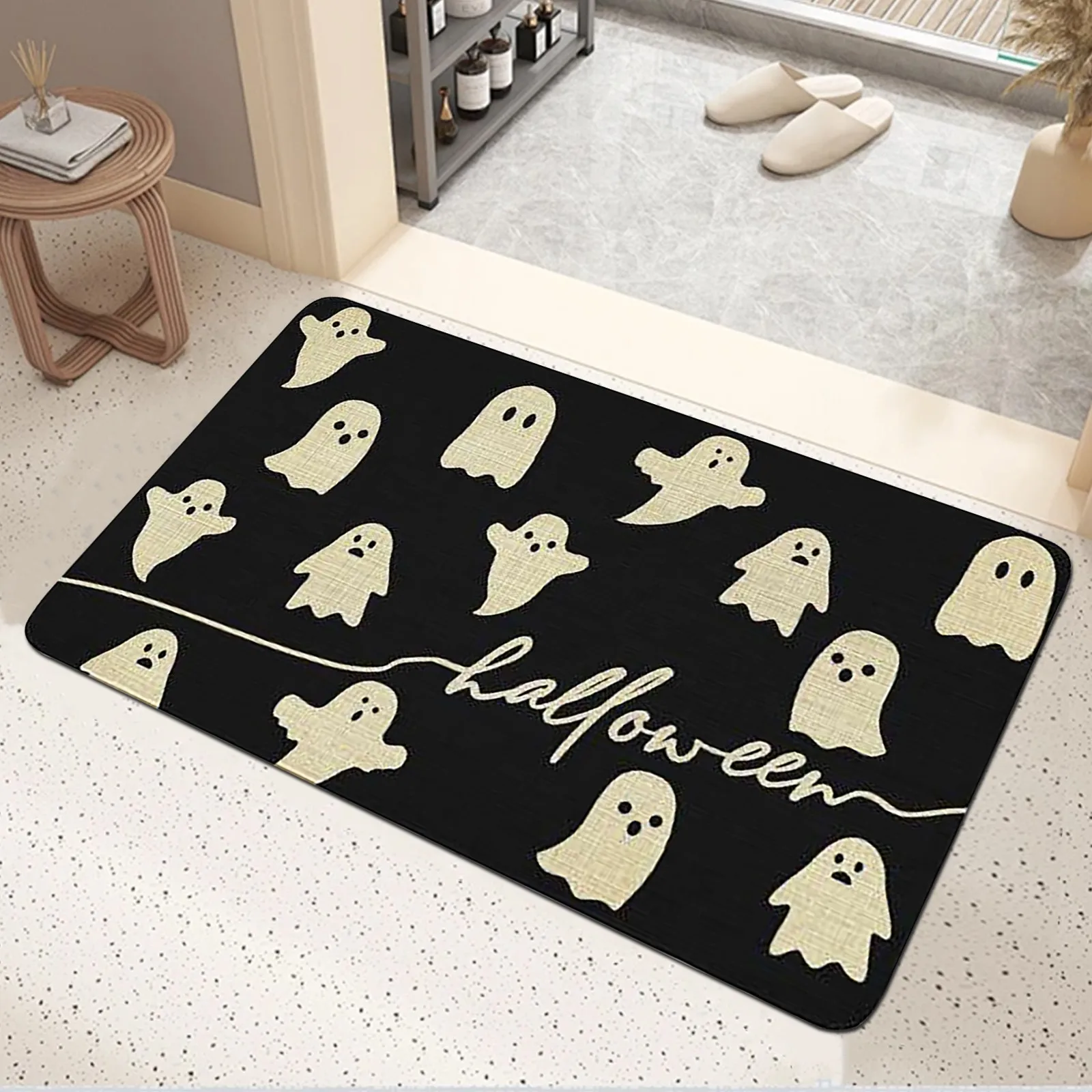 Halloween Decora&ccedil;&atilde;Halloween Floor Mats Holiday Decoration Porch Door Mats Bathroom Water-Absorbent And Dirt-Resistant Floor