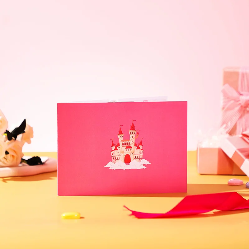 Greeting Cards Valentine's Day 3D Greeting Card Love Bear Rose Pop Up Card for Girlfriend Boyfriend